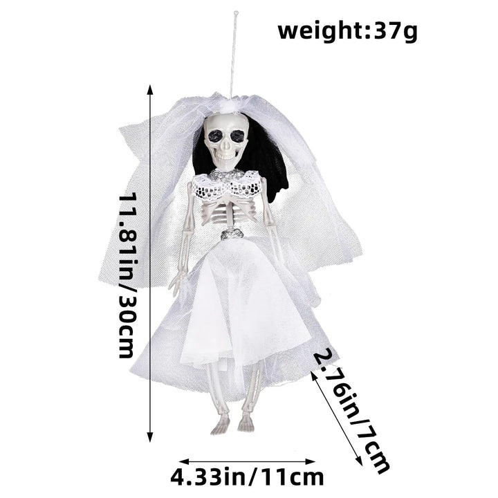 Rynx | Halloween Skeleton Bride Couple Hanging Decoration Figure Bar Home Party Indoor Wedding Statue Ornament Props Gifts Doll