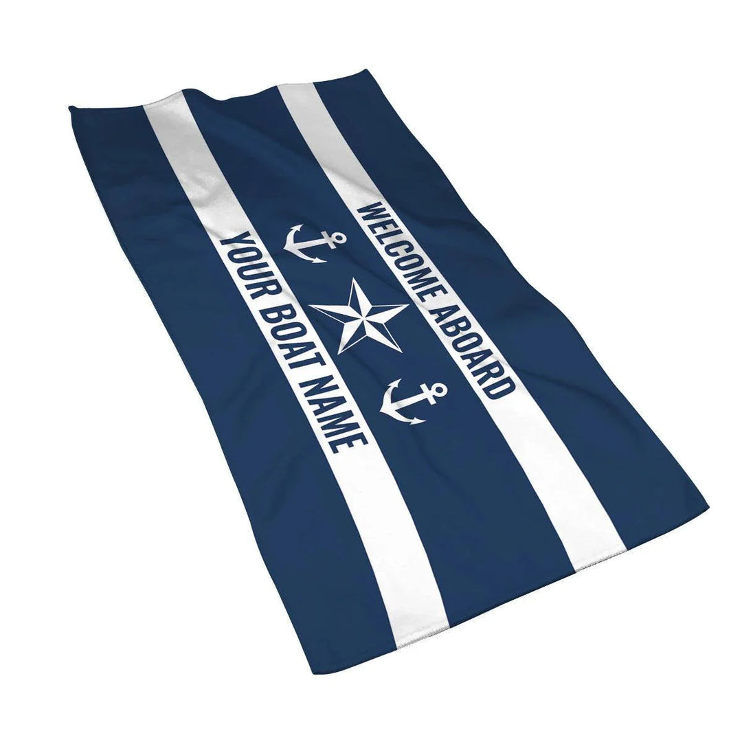 Lisslune | Stylish Adjustable Dark Blue Nautical Microfiber Towel Set - Luxury Redefined for Every Occasion