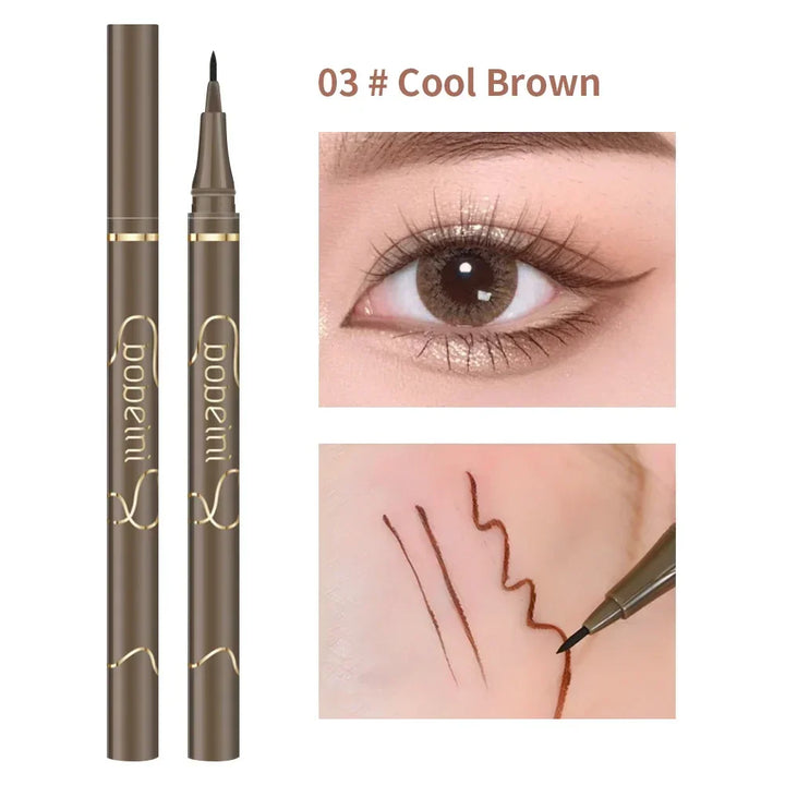 Rynx | Waterproof quick-drying liquid eyeliner pencil long-lasting silk moth eyeliner pencil ultra-fine matte black brown beauty eyes makeup