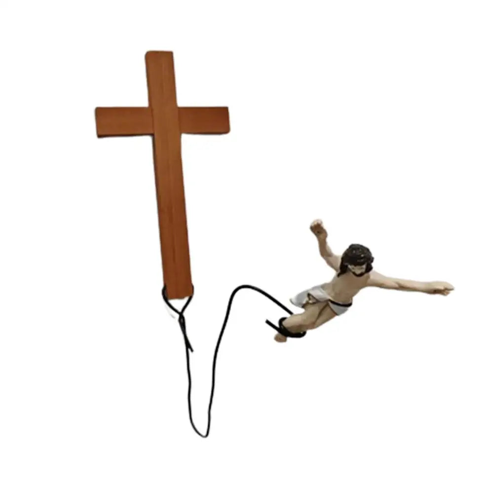 Lisslune | Bungee Jumping Jesus Easter Atmosphere Decorative Ornaments Christ Figure Religious Decorations Holiday Gifts Hanging Ornaments