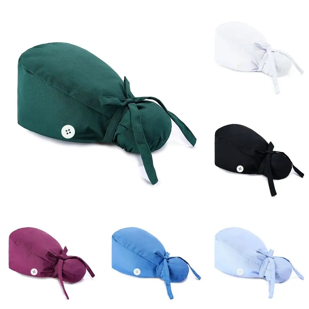 Lisslune | Adjustable surgical cap with ponytail holder and buttons