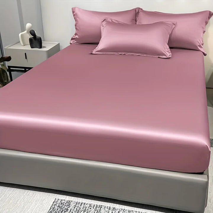 Lisslune | SatinDreams Luxury Fitted Sheet | Silky Satin Bed Sheet | Breathable & Cooling | Wrinkle-Free | Easy Care