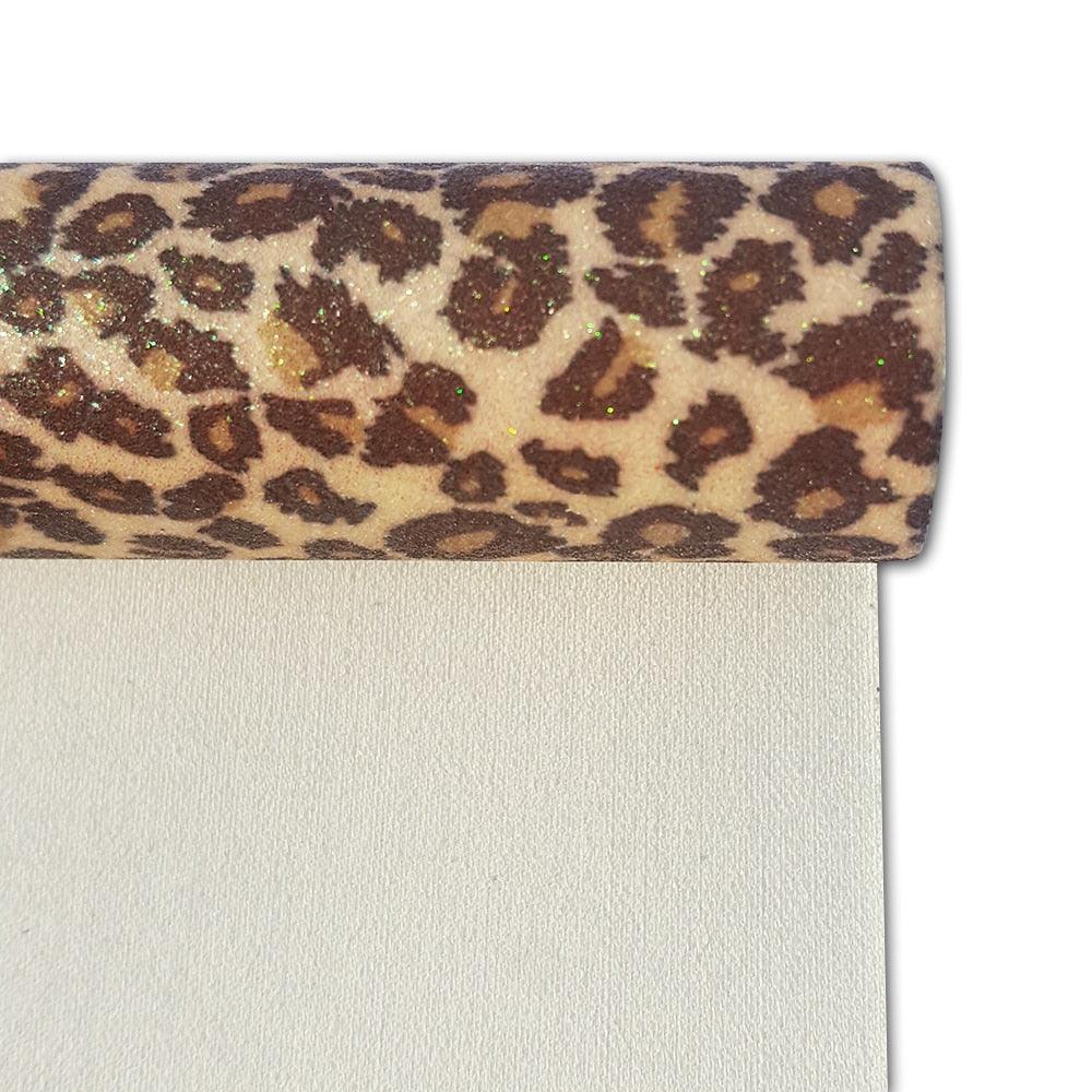 Lisslune | Glittering Leopard Print Synthetic Leather Craft Roll: Ignite Your Creative Spirit!