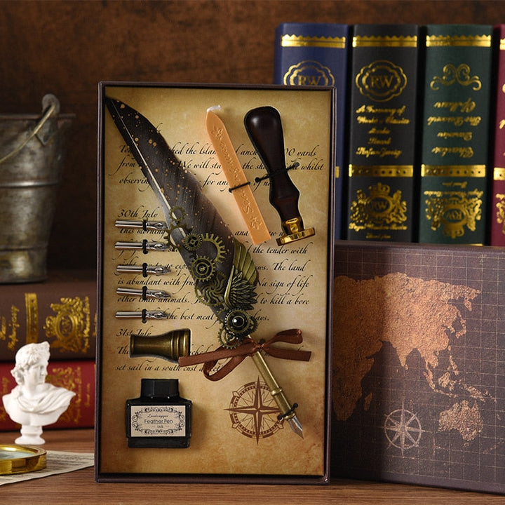 Lisslune | Phoenix Feather Mechanic Calligraphy Pen Set