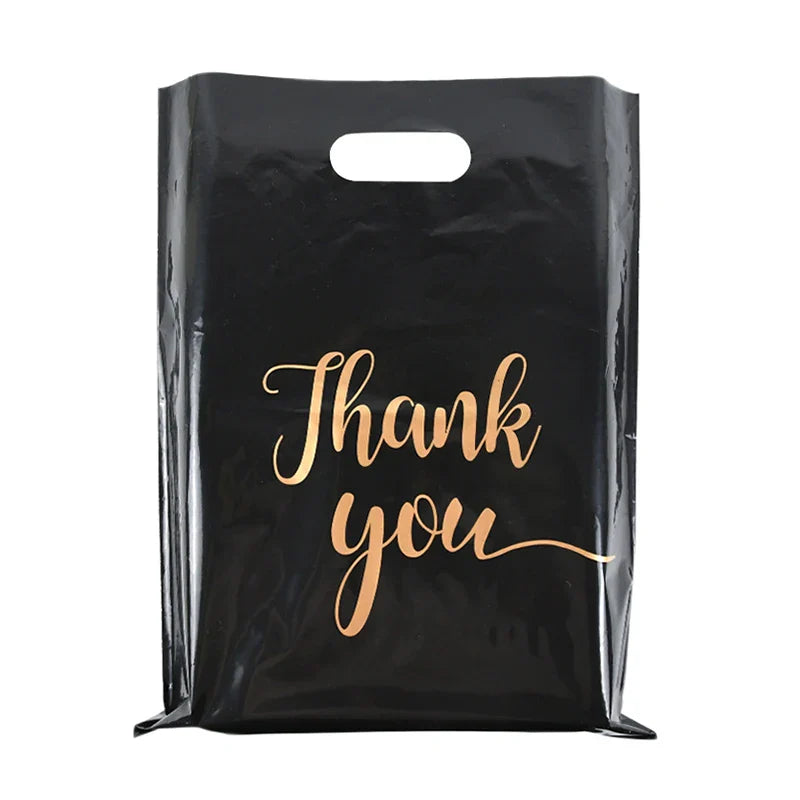 Rynx 10pcs Thank You Gift Bags for Wedding Birthday Bachelor Party Gift Packaging Plastic Goodie Treat Bag Small Business Supplies