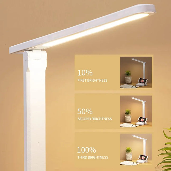 Lisslune | LED Desk Lamp | Rechargeable 6000mAh | Stepless dimmable | Foldable Desk Lamp with Touch