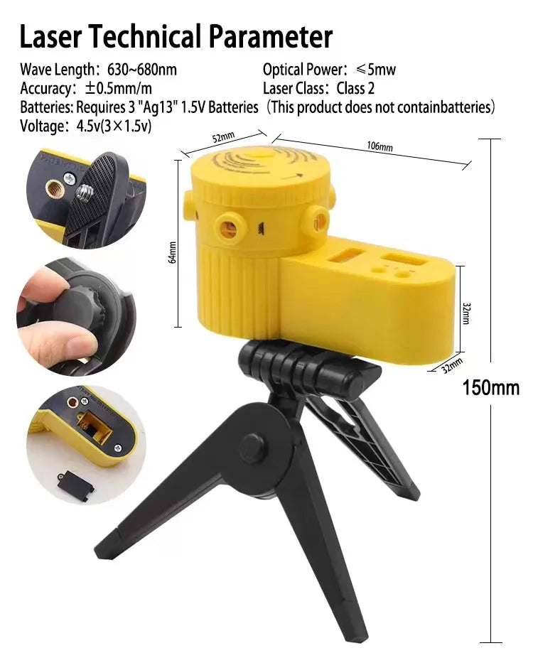 Lisslune | DIY Laser Level Ruler Measuring Laser Tool