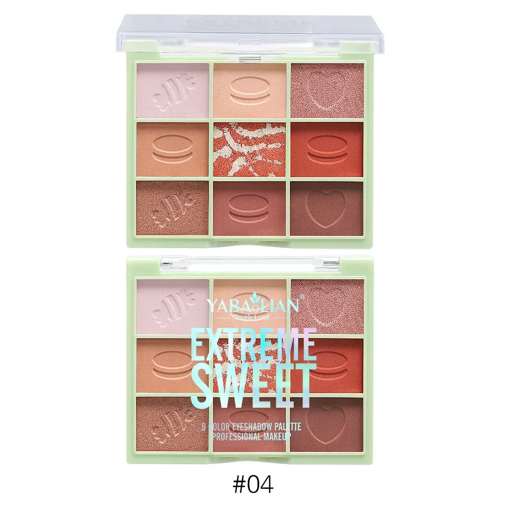 Rynx | 9 Colors Eyeshadow Palette Makeup Burst Stage Makeup Eyeshadow Pearl Matte Color Three-Dimensional Eye Makeup Smooth and Delicate