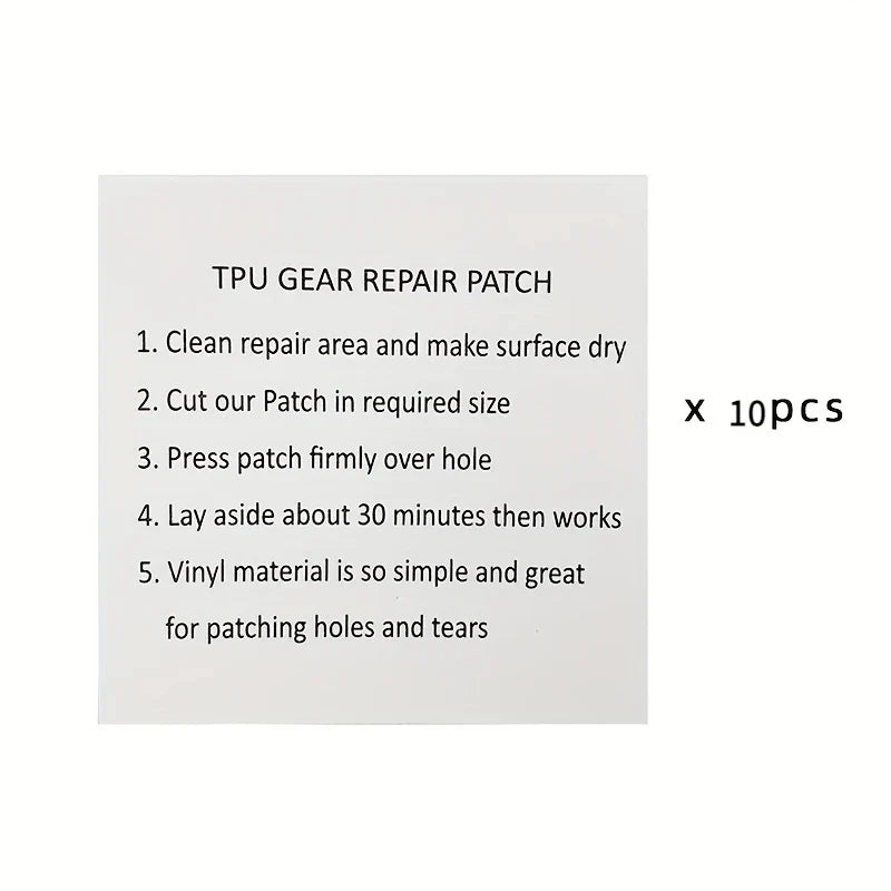 Rynx | 5/10 pcs Outdoor Tool Waterproof TPU Sticker Transparent Patch Repair Kit for Air Mattress, Swim Ring, Tent, Canvas Canopy