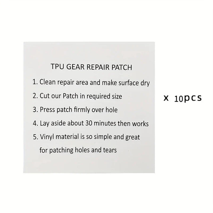 Rynx | 5/10 pcs Outdoor Tool Waterproof TPU Sticker Transparent Patch Repair Kit for Air Mattress, Swim Ring, Tent, Canvas Canopy