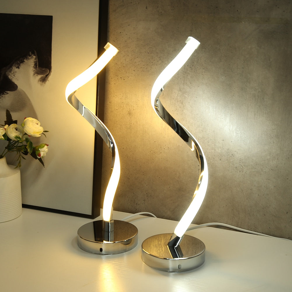 Lisslune | SpiralGlow – LED Desk Lamp with Spiral Design for Bedroom