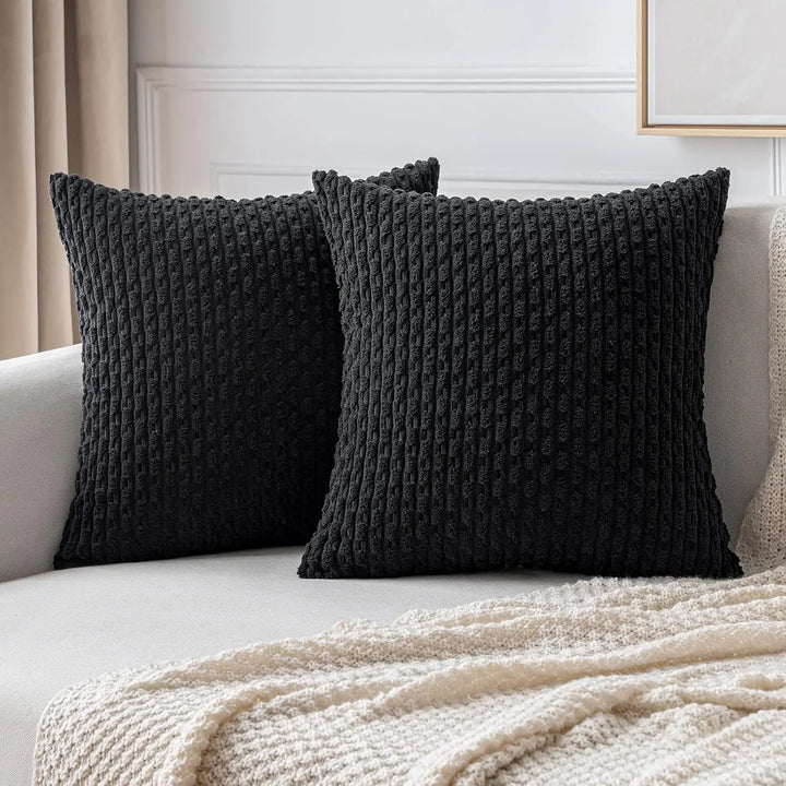 Lisslune | Boho Ribbed Corduroy Cushion Cover – Stylish Striped Decorative Pillowcase for Sofa or Bed