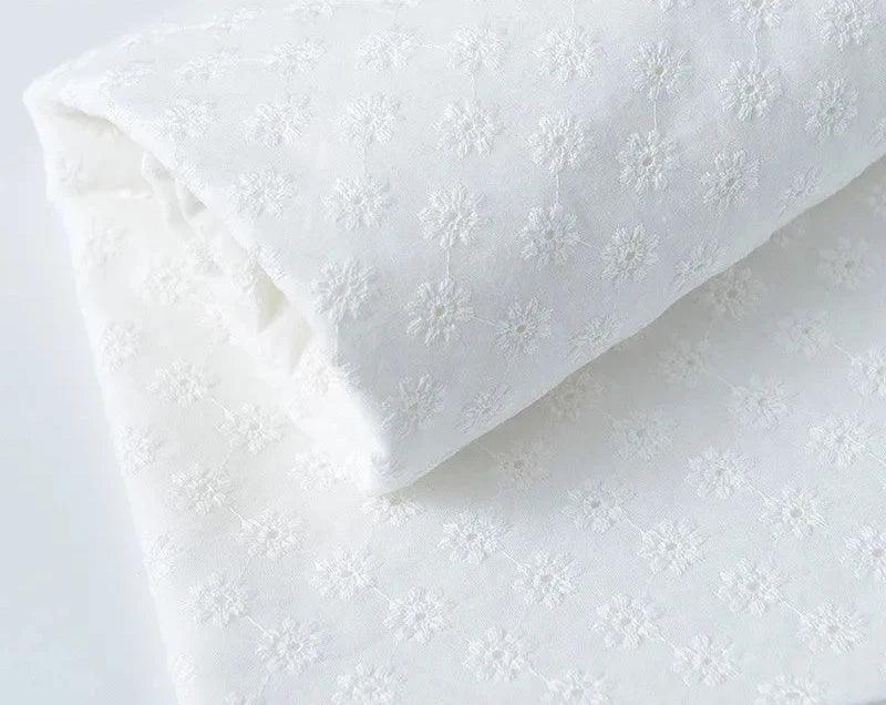 Lisslune | Elegant 100% Cotton White Lace Material