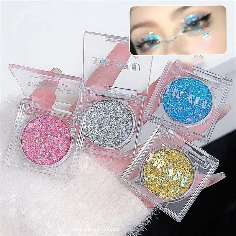 Rynx | Shiny Heart Sequins Glitter Gel Eyeshadow Cream Blue Pink Gold Star/Moon Nail Loose Sequins Glue Halloween Party Body Eye Makeup