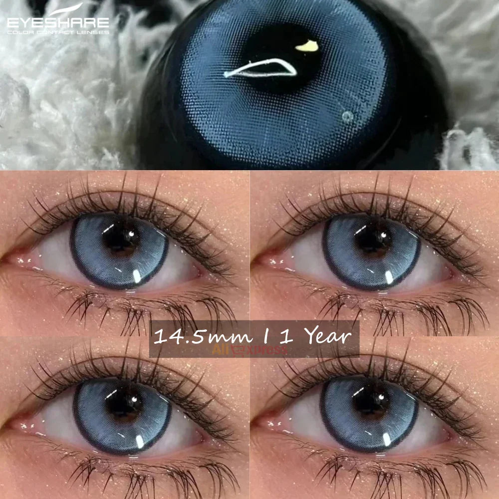 Rynx | Natural colored contact lenses for green eyes Blue contact lenses Brown beauty contact lenses Annual 2 pieces/pair Gray lenses