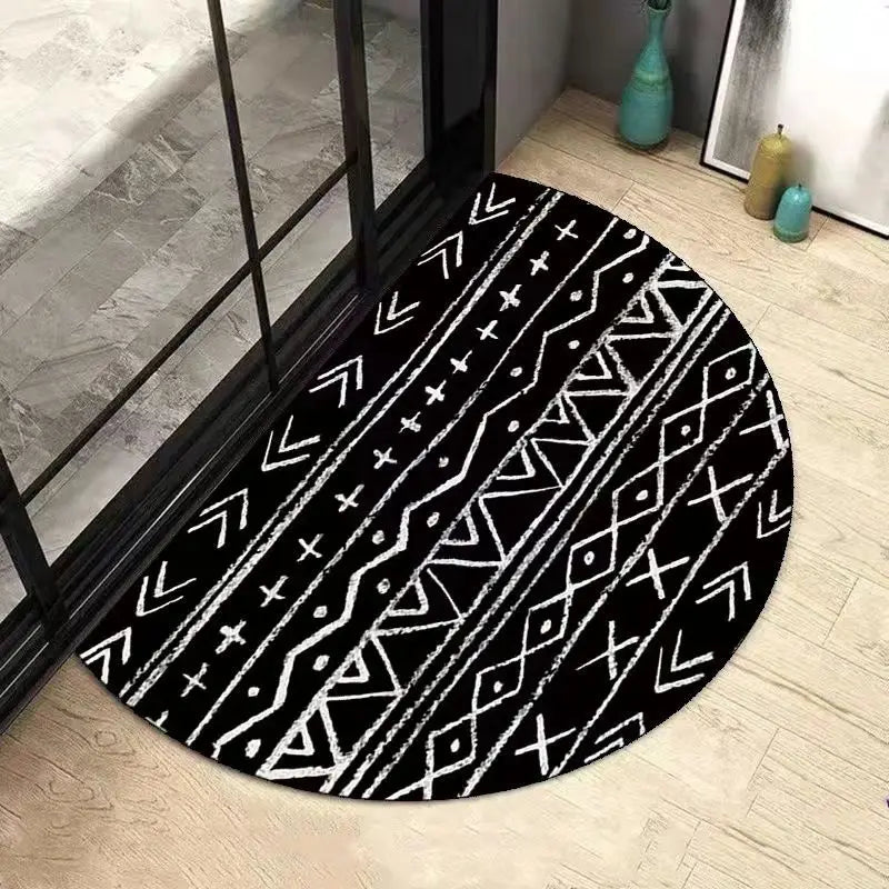 Lisslune | AquaSoft Super Absorbent Bath Mat – Non-Slip Half-Round Bathroom Mat for Maximum Comfort
