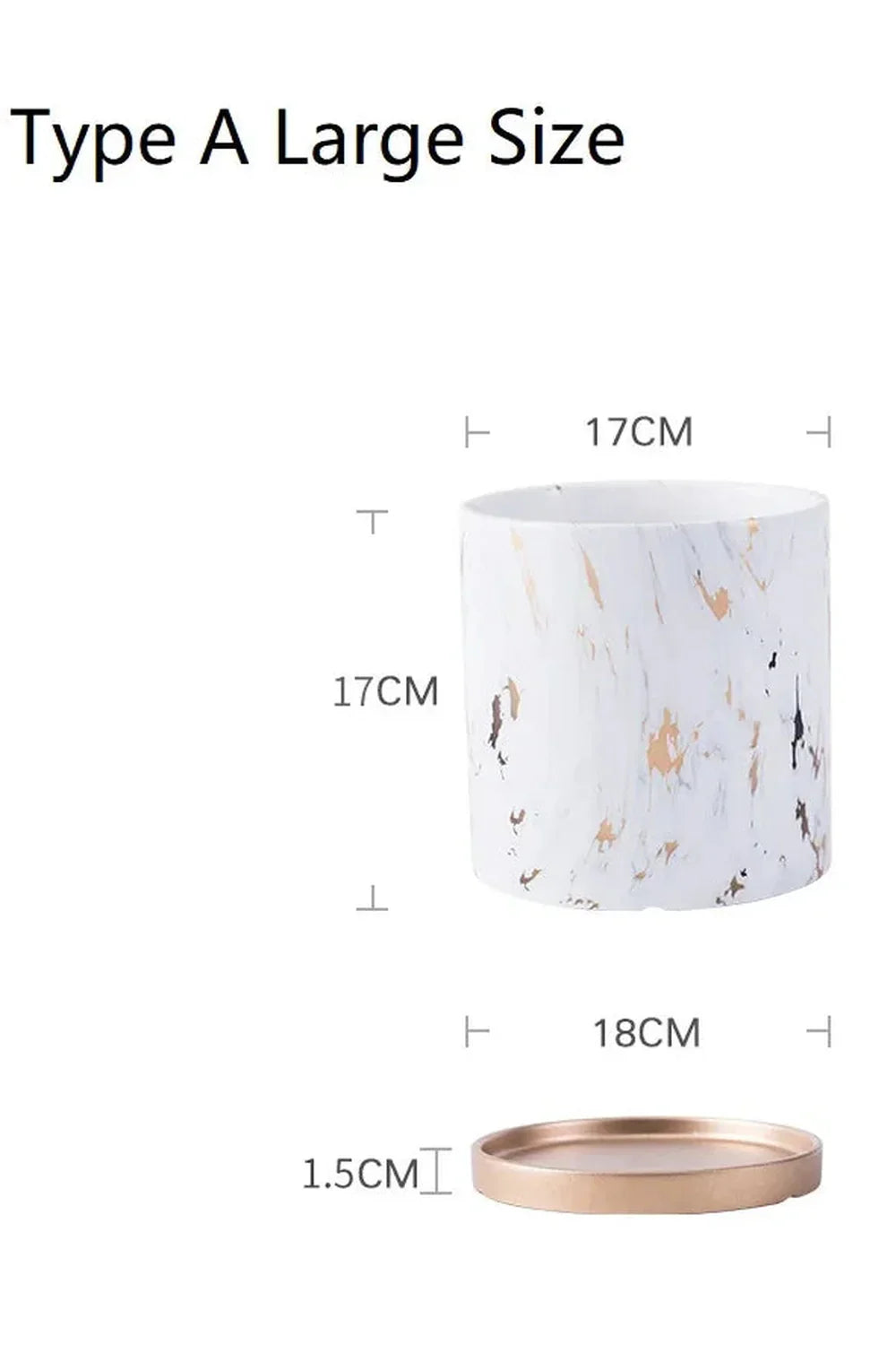 Lisslune | Marble Gold Leaf Plant Pot Set