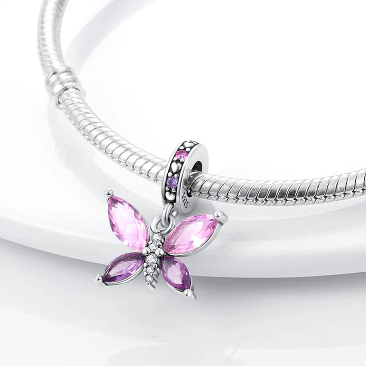 Lisslune | 925 Silver Golden Leopard Charms Beads Colorful Chameleon Rhinoceros Lion Scarab Cat Pendant Compatible with Original Pandora Bracelet Jewelry