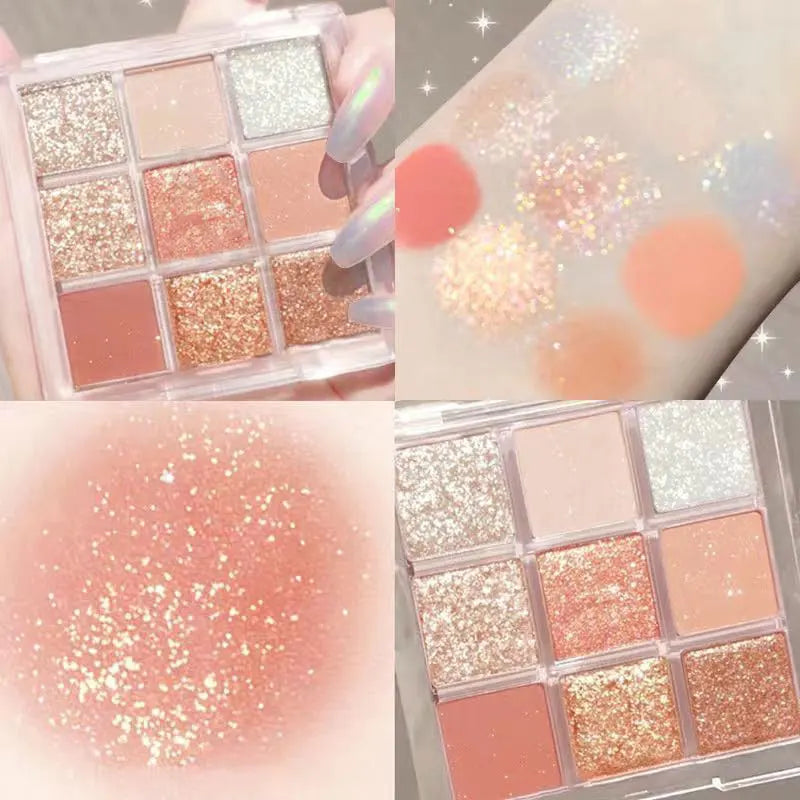 Rynx | 20/9 Colors Peach Blossom Eyeshadow Palette Glitter Cream Shimmer Shine Waterproof Korean Palette Natural Matte Eye Pigments