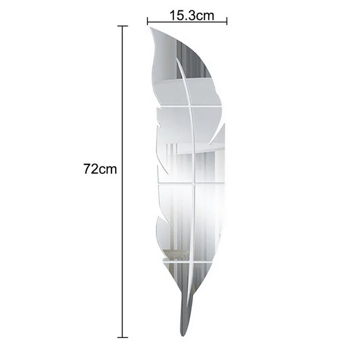 Lisslune | 3D Feather Art Mirror Wall Sticker