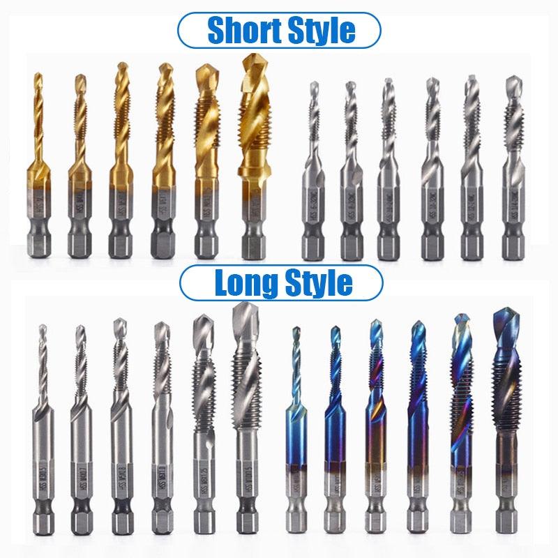 Lisslune | Precision Taps Set with Titanium Coating and Spiral Flute Design for Efficient Tapping and Chamfering
