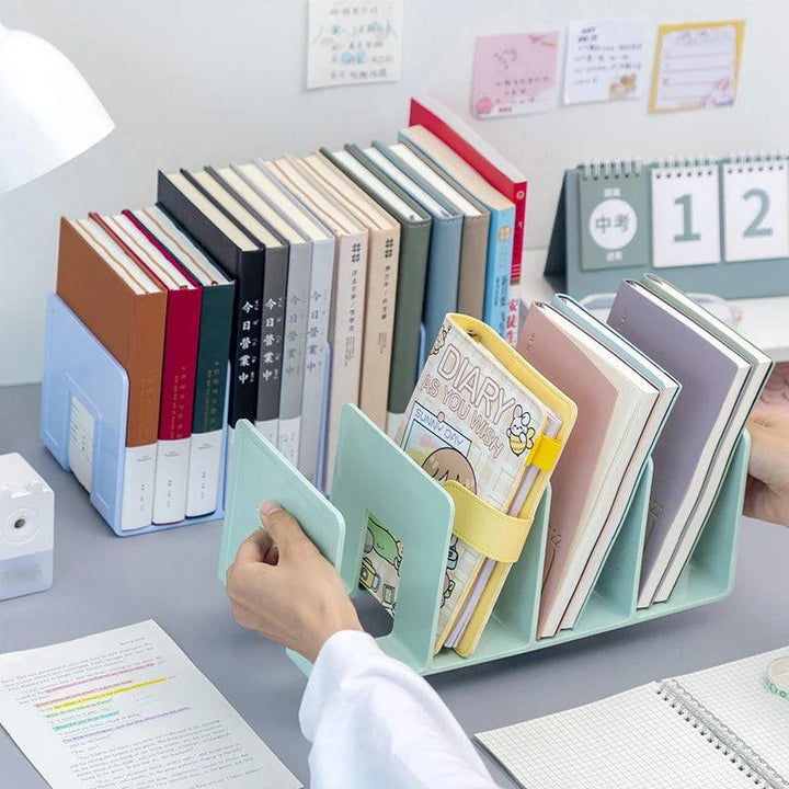 Lisslune | 4-Section Multifunctional Book Stand Organizer for Optimized Workspace Storage