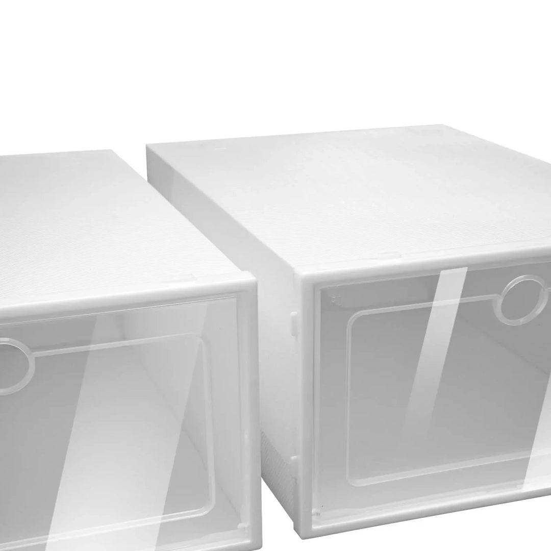 Lisslune | SHOEBOX STORAGE SET – 24 stackable & transparent shoe boxes for space-saving organization & clear overview