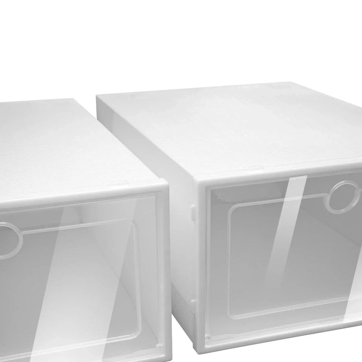 Lisslune | SHOEBOX STORAGE SET – 24 stackable & transparent shoe boxes for space-saving organization & clear overview