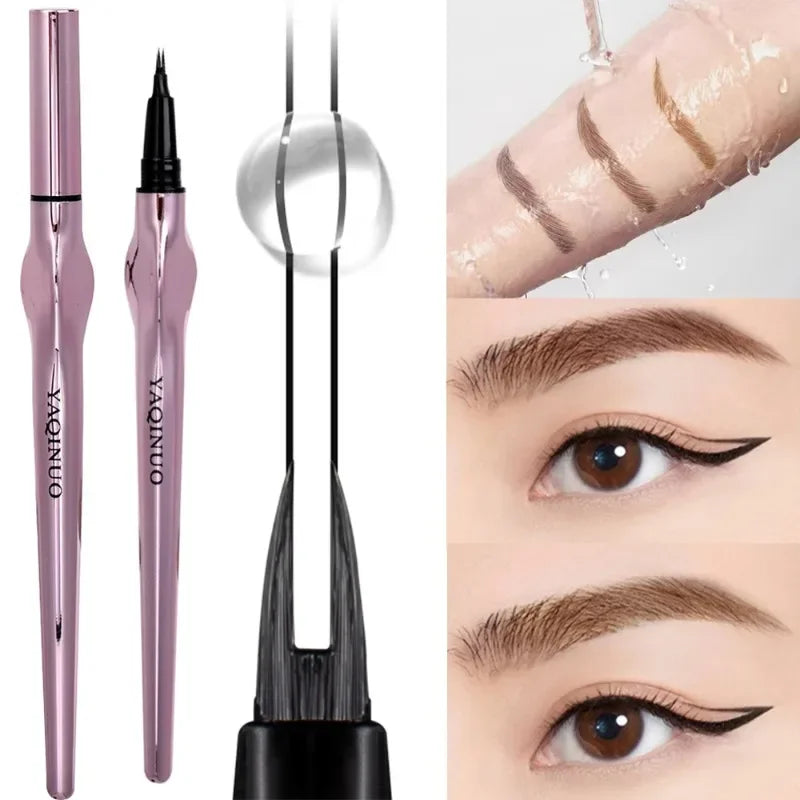 Rynx | Ultra-fine Wild Eyebrow Pencil Long-lasting Easy to Grip Eyebrow Tattoo Waterproof Thin Liquid Silkworm Eyebrow Pencil Makeup