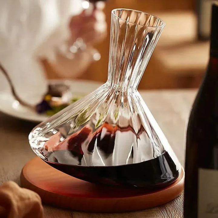 Lisslune | Crystal Glass Rotating Wine Decanter 1L