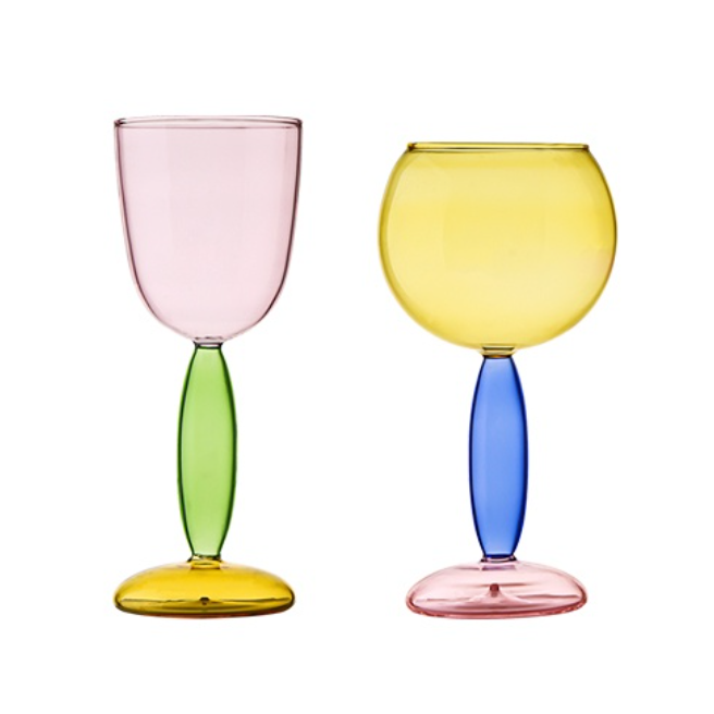 Lisslune | Borosilicate 3-Color Glassware - Wine Glass