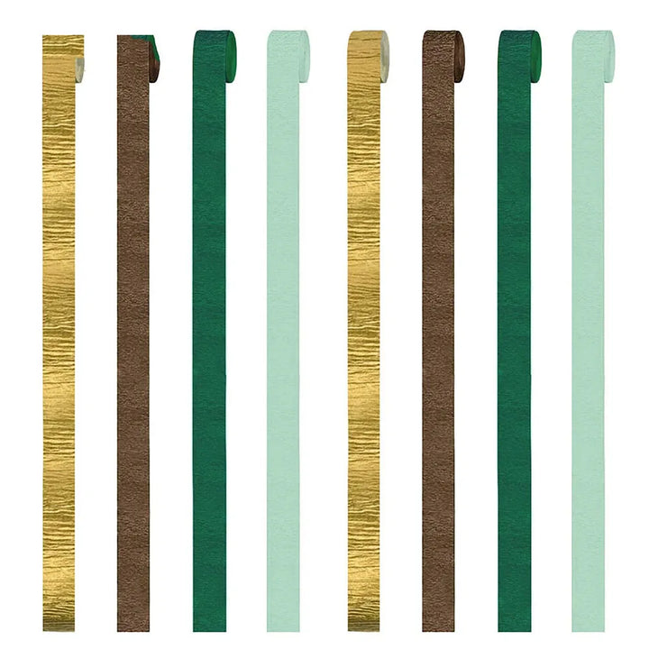 Rynx | 4 Rolls Crepe Paper Streamer Rolls Hanging Party Decoration Jungle Safari Birthday Decoration Wedding Birthday Party Background Streamer