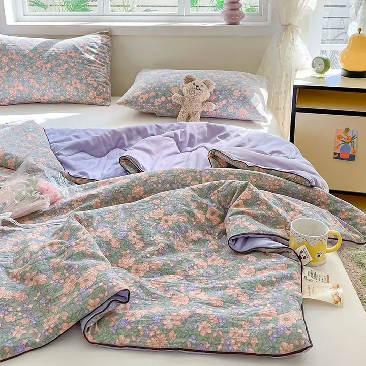 Rynx | Summer blanket Climate blanket Flower girl Heart Class A Double-layer yarn Summer cool soft Machine washable