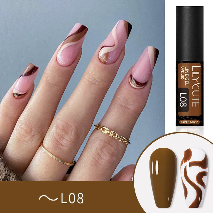 Rynx | 5ml Colorful Reflective Liner Gel Nail Polish Super Bright Painting Glitter Gel Graffiti Stripe Design Polish Manicure