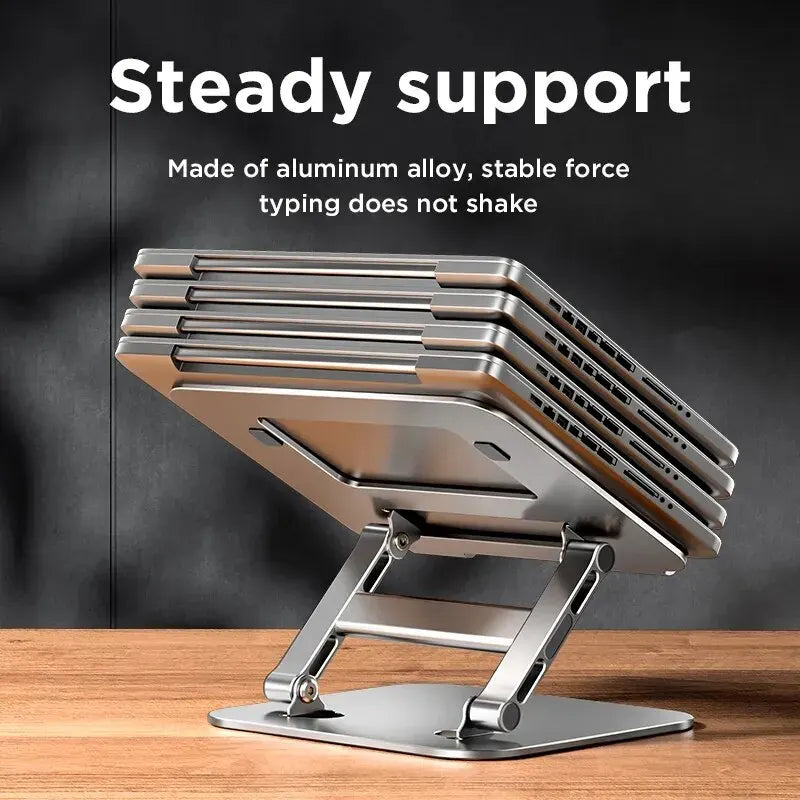 Lisslune | FlexFold Pro | Foldable Aluminum Laptop Stand | Portable & Ergonomic | Work comfortably anywhere
