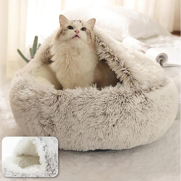 Lisslune | Cozy Cave Pet Bed | Calming & Comfortable Dog Bed for Deep Relaxation