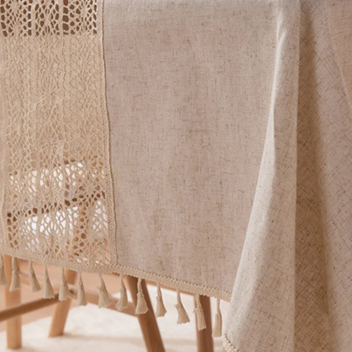 Rynx Linen Blend Jute Lace Curtains Street Bag Shade Curtain Fringe for Kitchen Bedroom Living Room Bay Window Cabinet Curtain