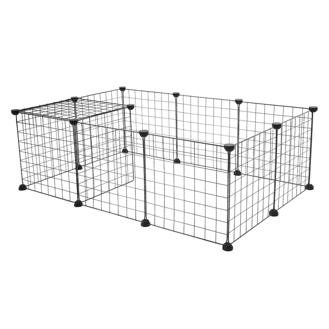 Lisslune | "Haustierlaufstall: Innen-Metallkäfig für Meerschweinchen, Kaninchen. Tragbarer Gartenzaun, Hundehütte, Zaun-Zelt.