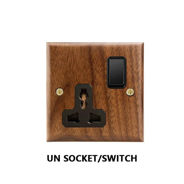 Lisslune | Stylish Black Walnut Electric Panel with USB Ports, Adjustable LED Ambient Lighting and Modern Pull Knob Features