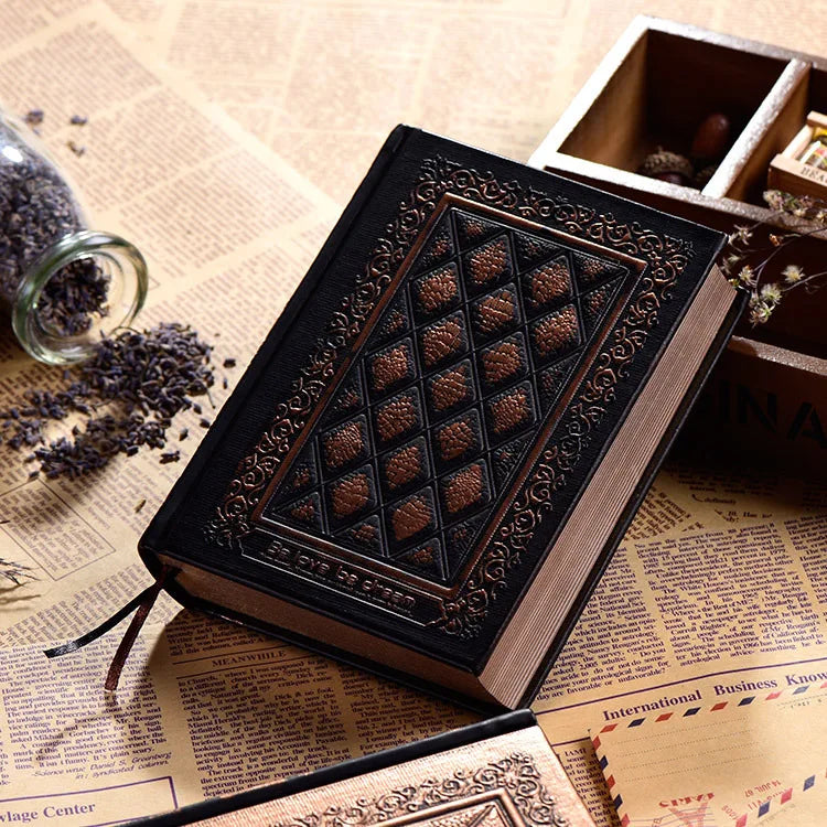 Rynx | Retro Embossed Notebook Vintage Notebook PU Leather Sketchbooks High-Quality Thickened Stationery Office Supplies School Diary
