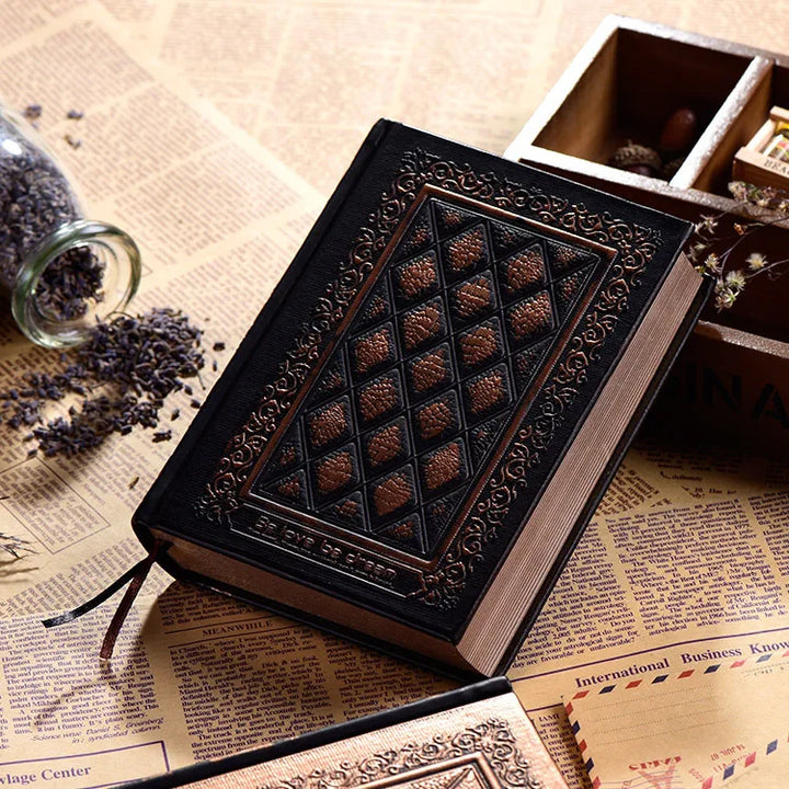 Rynx | Retro Embossed Notebook Vintage Notebook PU Leather Sketchbooks High-Quality Thickened Stationery Office Supplies School Diary