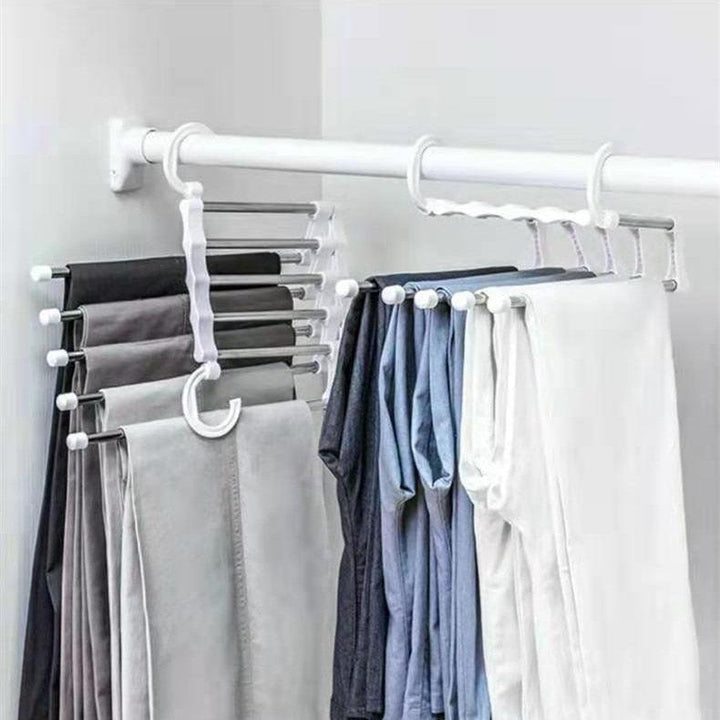 Lisslune | Versatile 5-in-1 telescopic organizer made of stainless steel for pants in the wardrobe