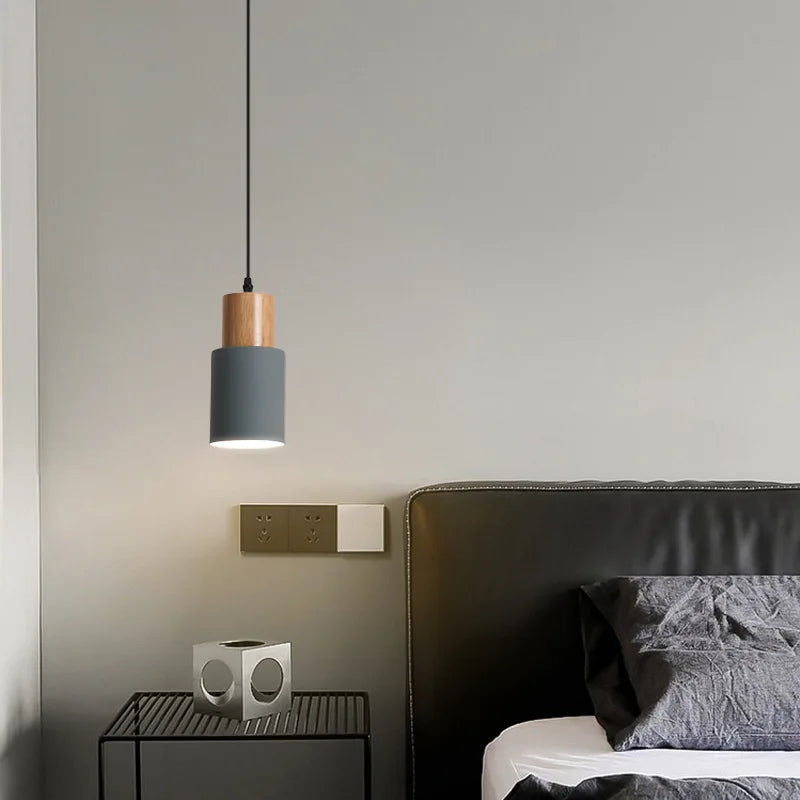 Lisslune | Nordic LED Pendant Lights Made of Metal and Wood - Modern Hanging Lamps for Dining Room and Kitchen