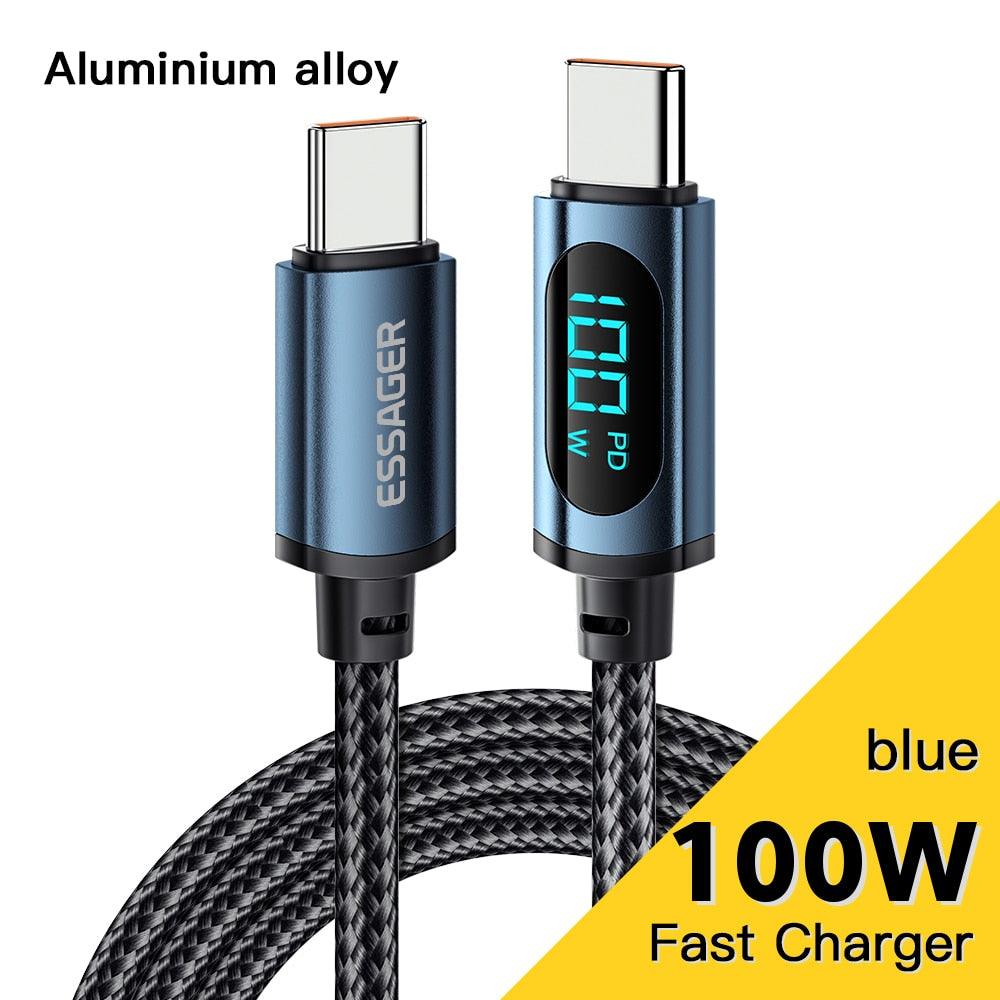 Lisslune | Essager Advanced Smart LED USB C Charging Cable - Fast 100W Power & High Speed Data Transfer