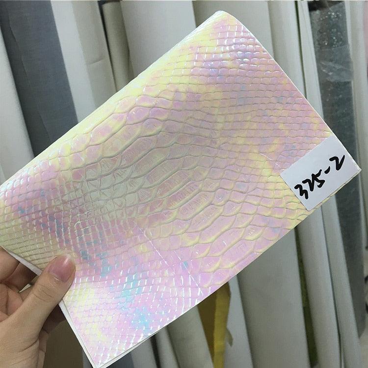 Lisslune | Pressed Holographic Crocodile Synthetic Leather Crafting Sheet - Premium DIY Material