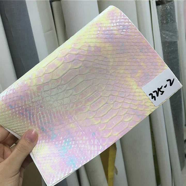 Lisslune | Pressed Holographic Crocodile Synthetic Leather Crafting Sheet - Premium DIY Material