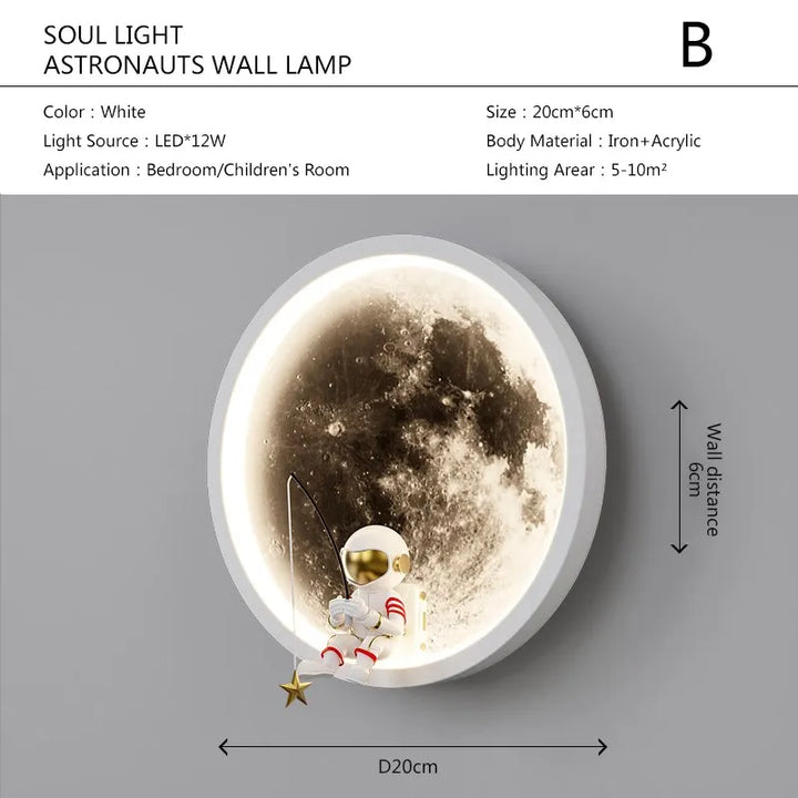 Lisslune | Astronaut On The Moon Wall Light