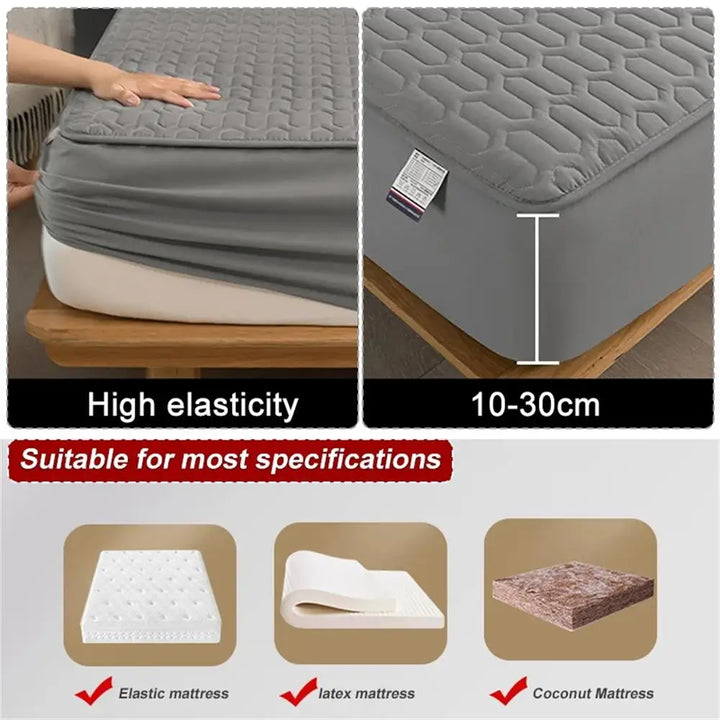 Lisslune | Waterproof Ultra-Soft Fitted Latex Mattress Pad Cover