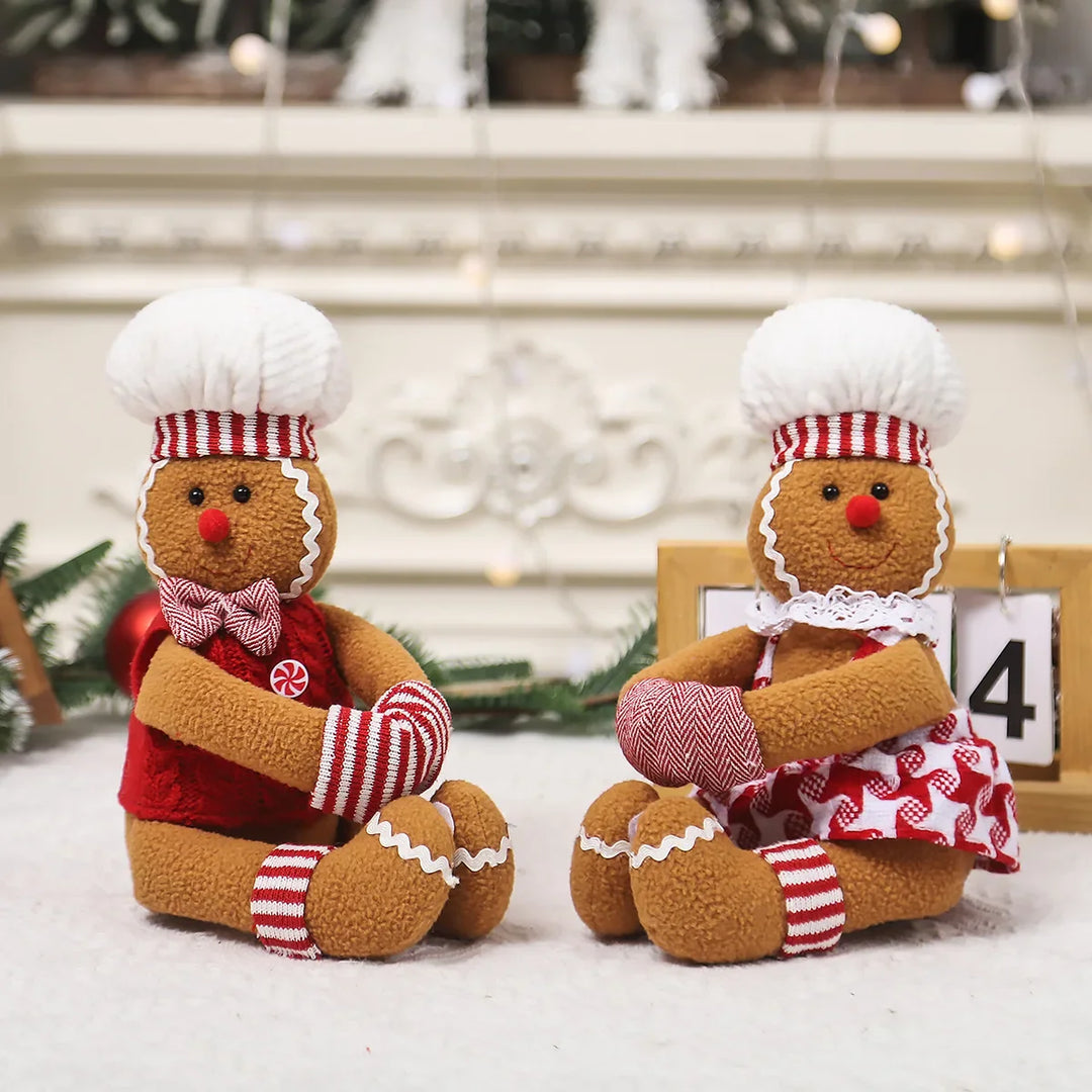 Rynx Christmas decoration supplies pair gingerbread man doll wine bottle hug wine bottle cover creative wine bottle decoration