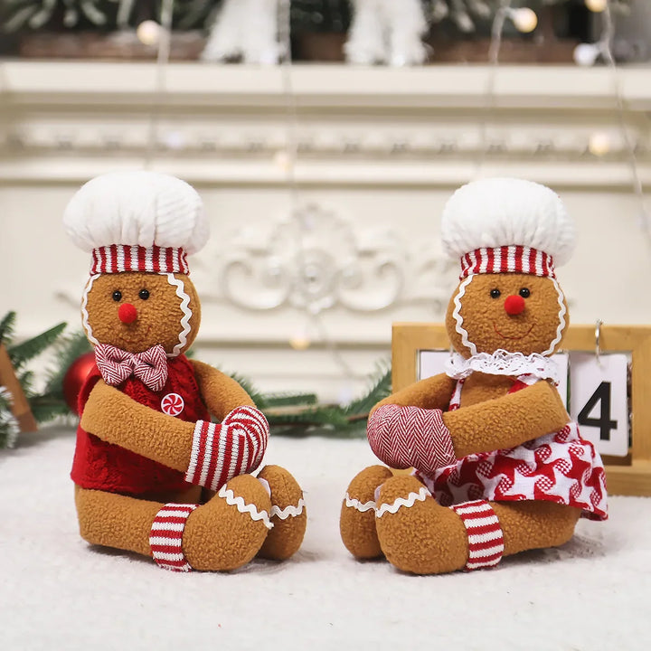 Rynx Christmas decoration supplies pair gingerbread man doll wine bottle hug wine bottle cover creative wine bottle decoration